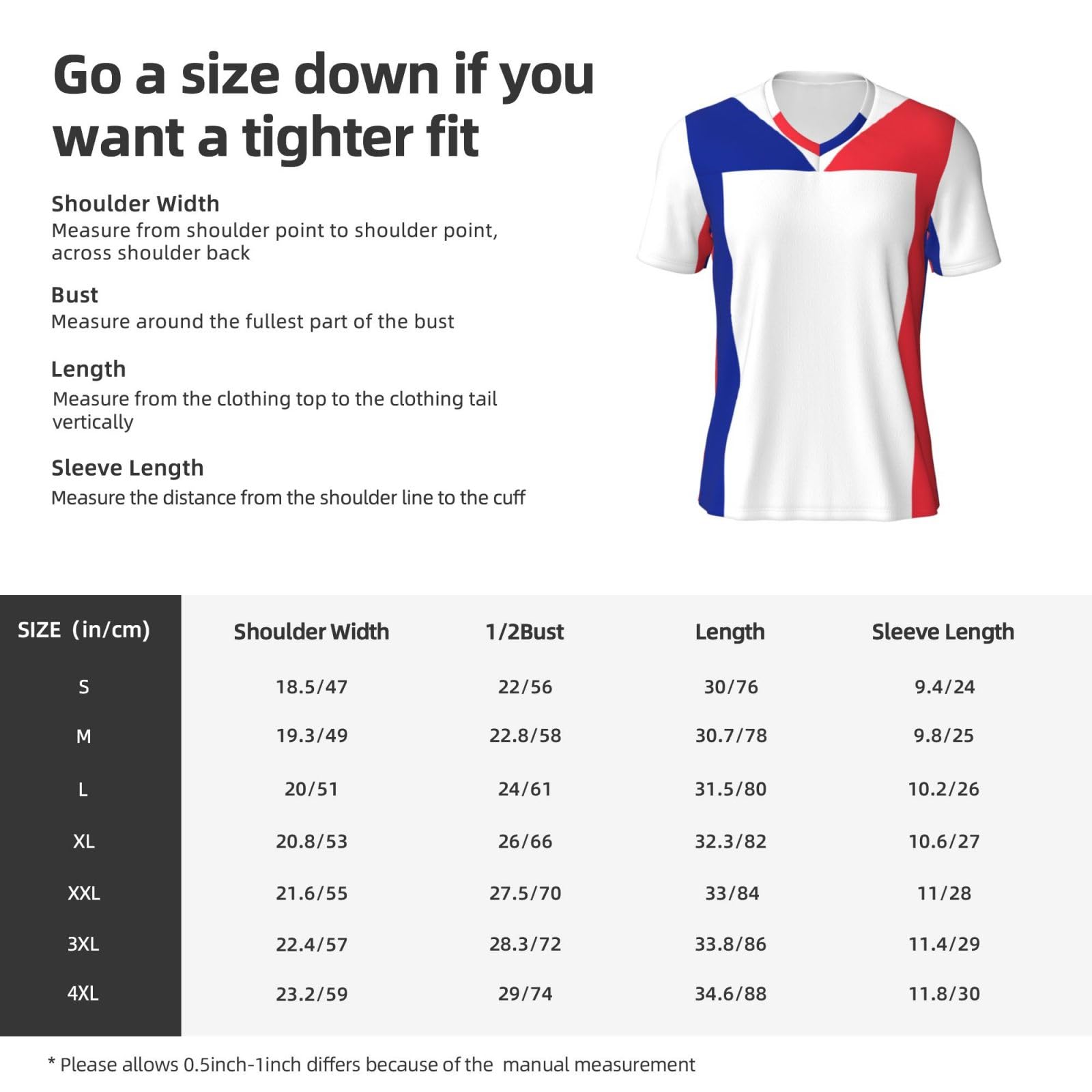 Stylish Athletic Sports Jersey France-Flag-Blue-White-Red Men's Rugby Jersey 3X-Large