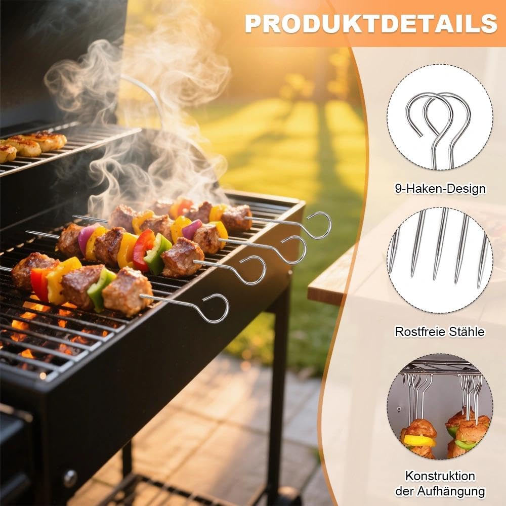 20 stuks grillspiesen van roestvrij staal, 30 cm, sjasliekspiesen 20 stuks grillspiesen van roestvrij staal, 30 cm, sjasliekspiesen