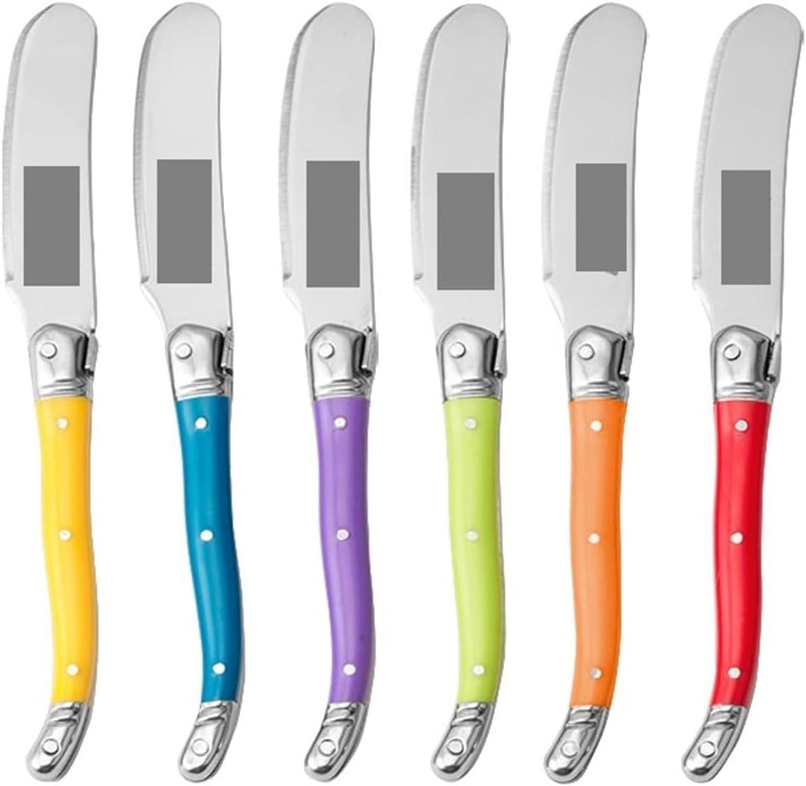 Fit for 6-Piece Rainbow Butter Knives Set | Colorful Handle Cheese Spreaders | Stainless Steel Dinnerware(6pcs mix color)