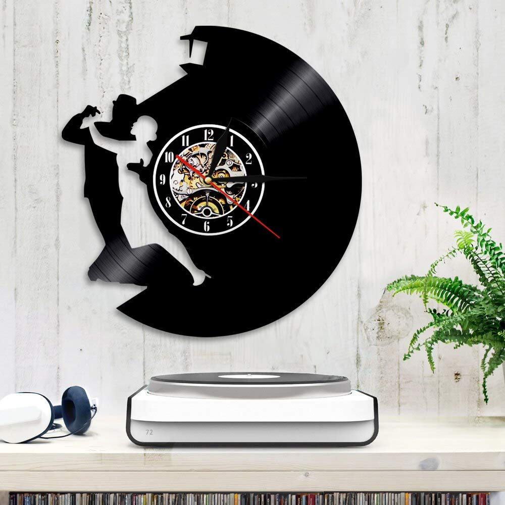 30cm Waltz Dance Orologio da parete in vinile Dancing Art Decorazione da parete Musica LP Record Time Clock Orologio fatto a mano Orologio da parete Regalo creativo Ballerino Regali per la festa del
