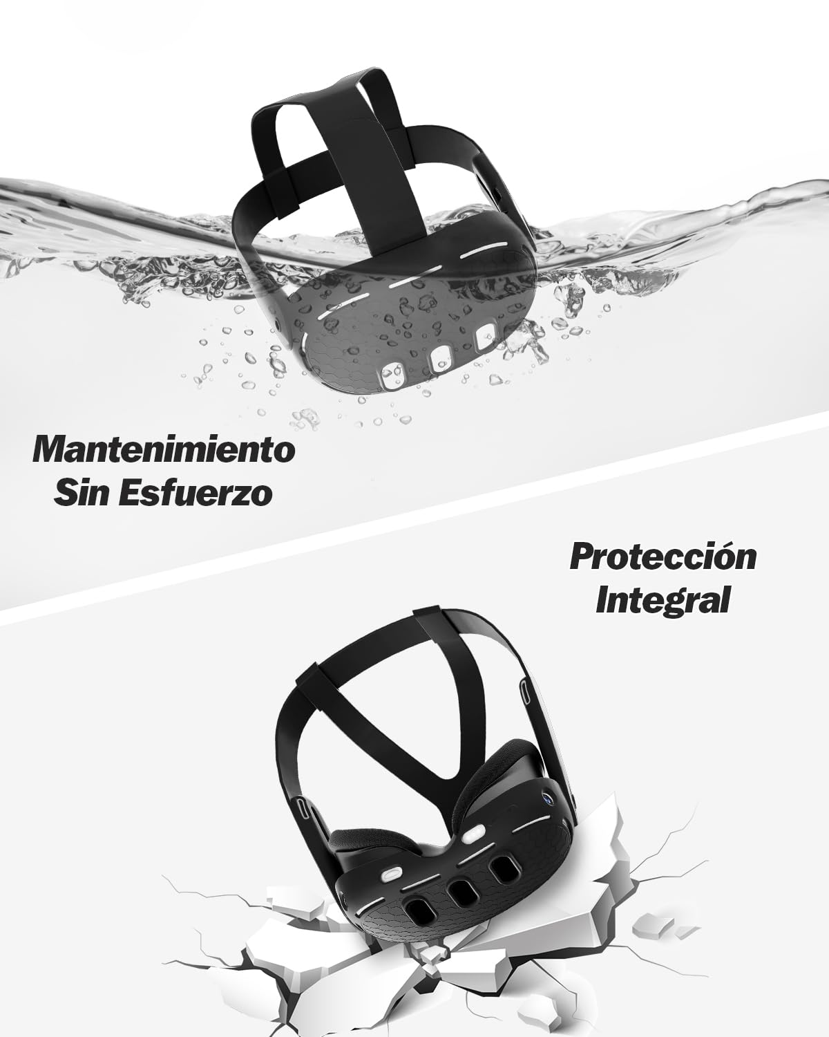 SUPERUS Correa para la Cabeza y Cubierta Protectora Compatible con Meta Quest 3 Accesorios - Último diseño Todo en uno de Silicona, Correa Elite Ligera y Ajustable de para Meta/Oculus Quest 3