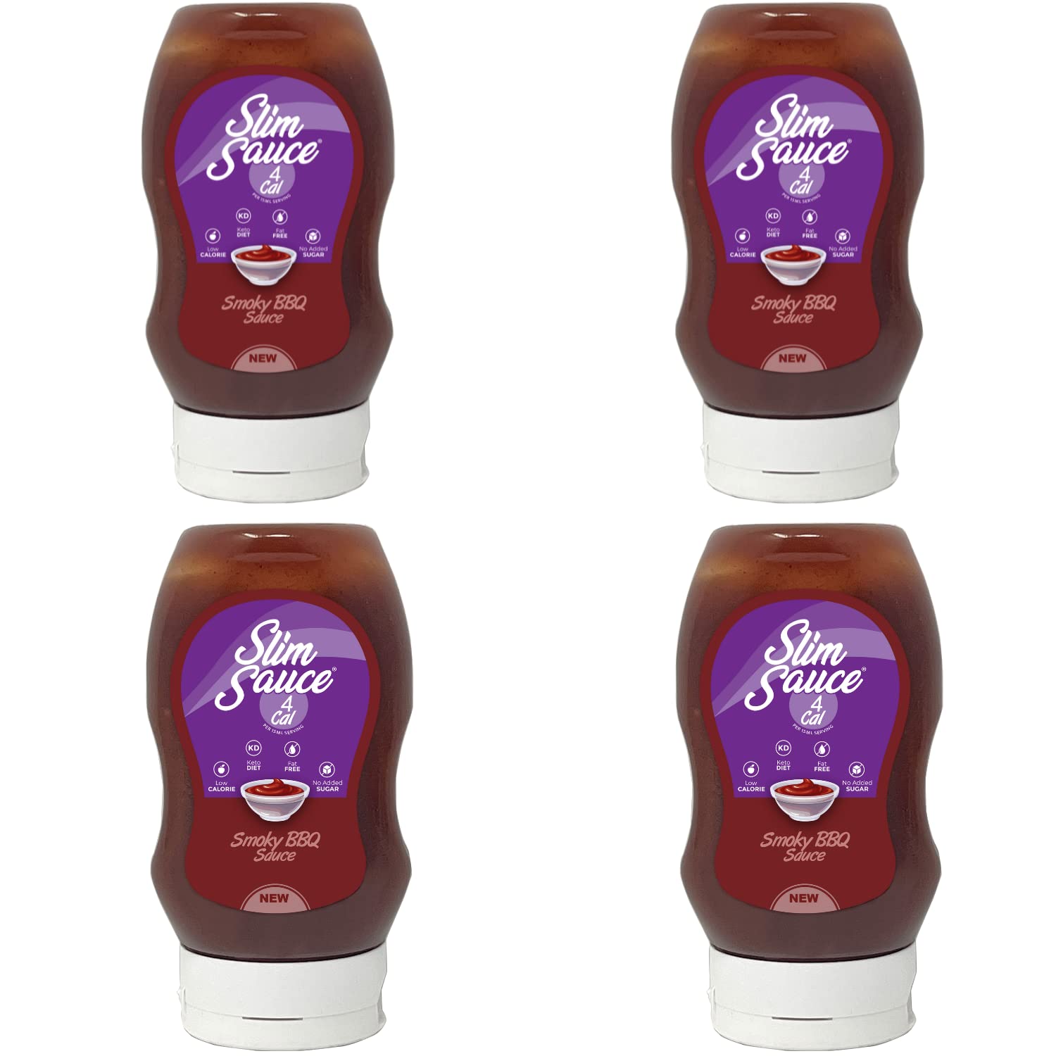 Sponsored Ad – Slim Sauce Smoky BBQ (Pack of 4 x 300ml) Low Calorie - Only 16 Cal, Gluten & Sugar Free, No Artificial Flavour, Vegan Everyday Healthy Condiment, Keto Diet Friendly Stir-Fry & Dip Sauce
