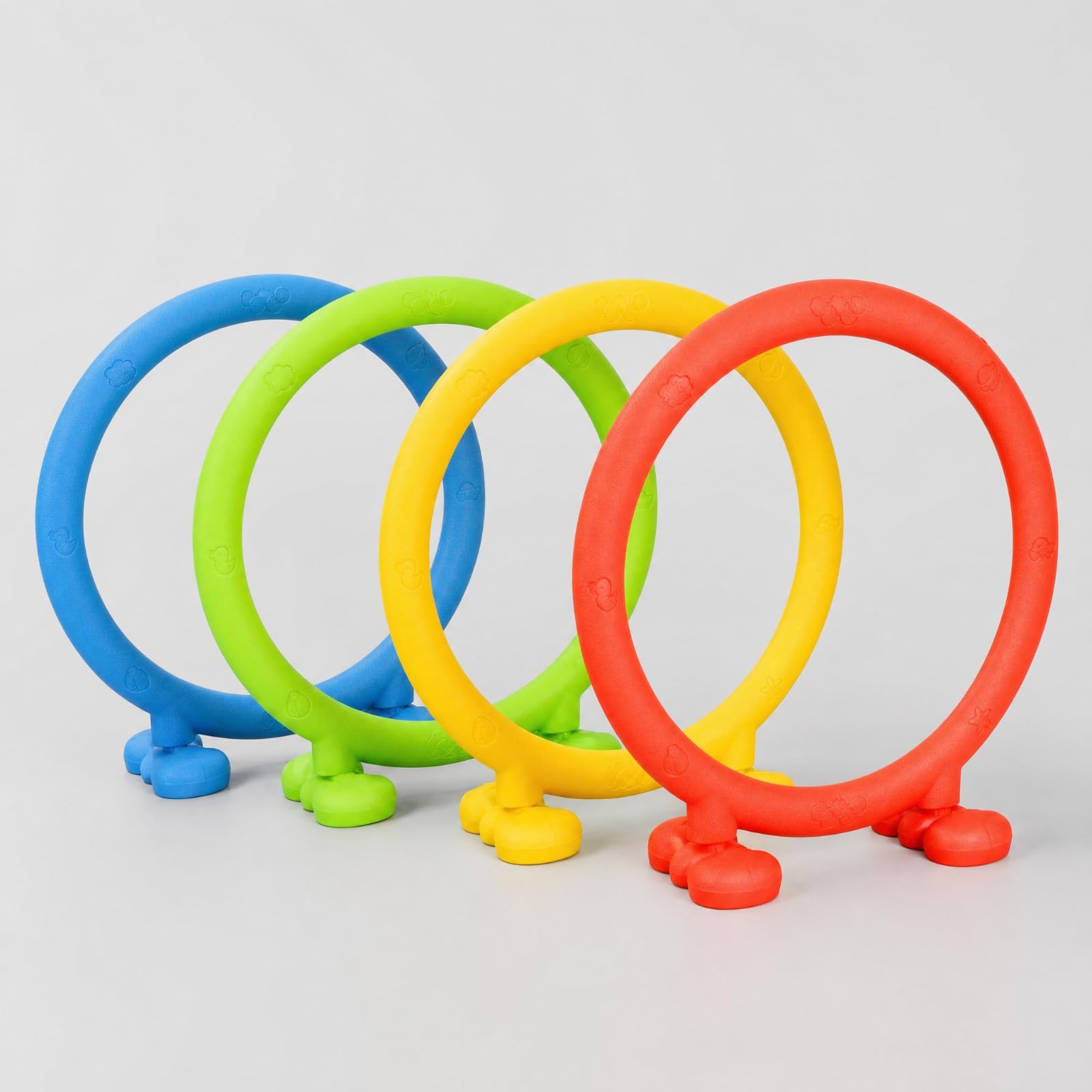 4 Pezzi Anello da Allenamento Stabili | In Plastica, Pratico, Attrezzatura Sportiva, per Giardino, Scuole Dell'infanzia