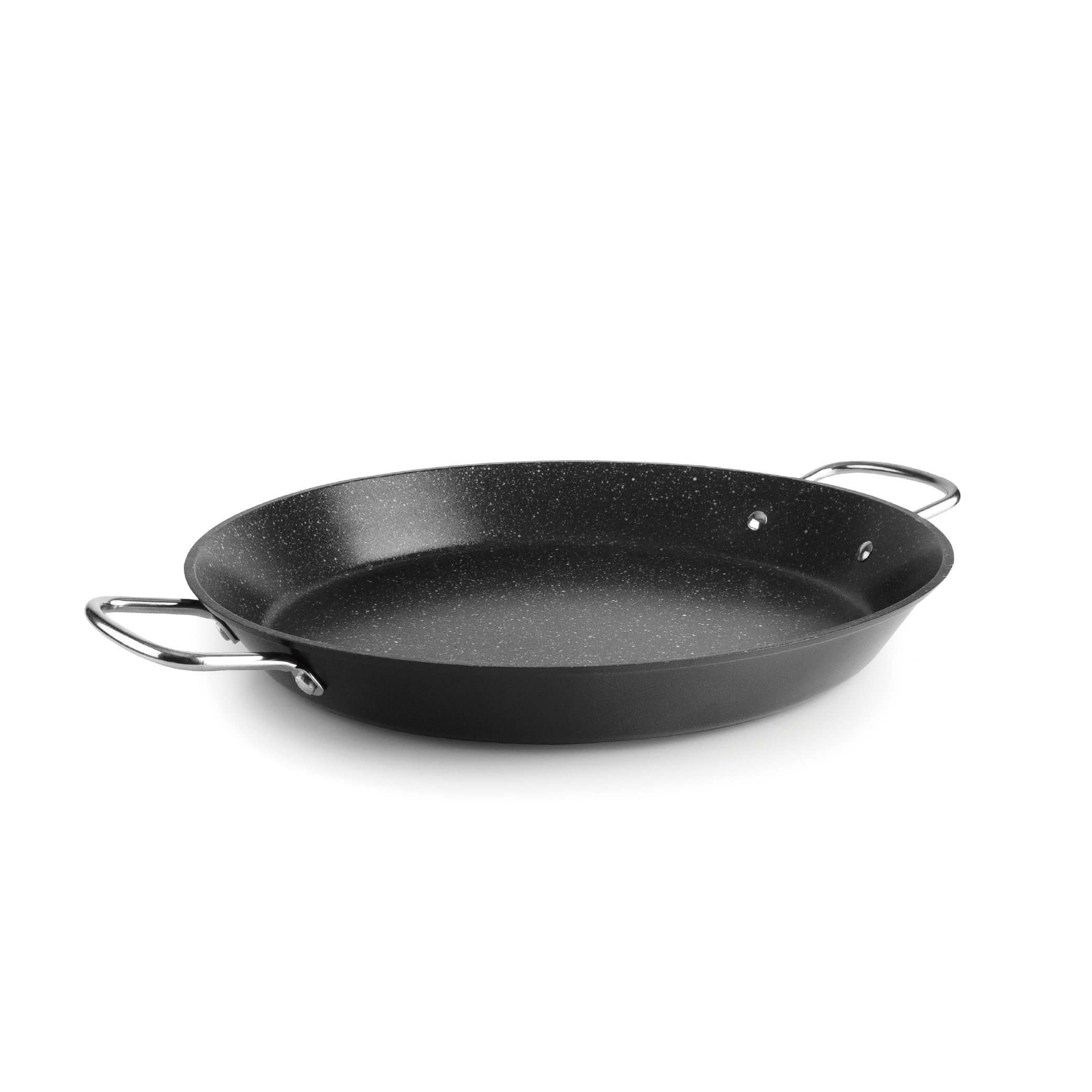 IBILI - Paella Pan Quarzo 38 cm, Forged Aluminum, Stainless Steel Handles, 8 Servings, Non-Stick PFAS, Suitable for Induction
