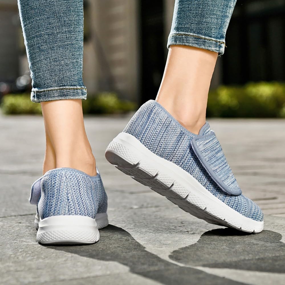 Zapatos Diabéticos para Mujer Extra Anchas Sandalias de rehabilitación Zapatillas para Caminar Ajustables Antideslizantes Respirable Ortopédico Aliviar el Dolor de Pies