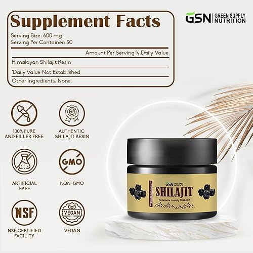 Miniatura 2 de Green Supply - Resina orgánica Shilajit de 1.06 oz mezcla pura del Himalaya con más de 85 minerales traza y ácido fúlvico, 600 mg de potencia máxima