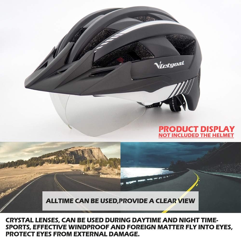 Victgoal Bike Helmet Goggles Visor Strong Eye Shield BigaMart