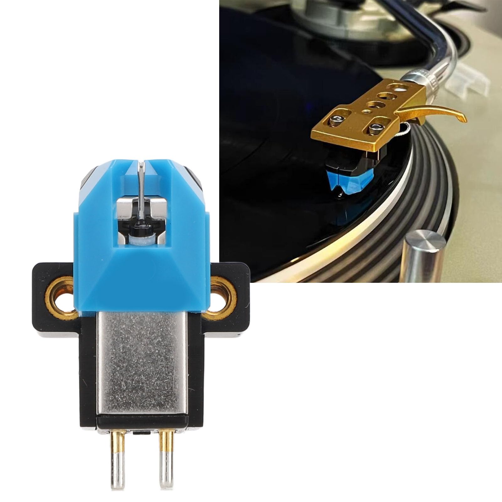 Goshyda Cartuccia per Giradischi Magnetica, Cartuccia per Giradischi AT‑VM95C Sostituzione Cartuccia per Giradischi con Magnete Mobile Ad Alta Precisione, Ago per Giradischi Magnetico