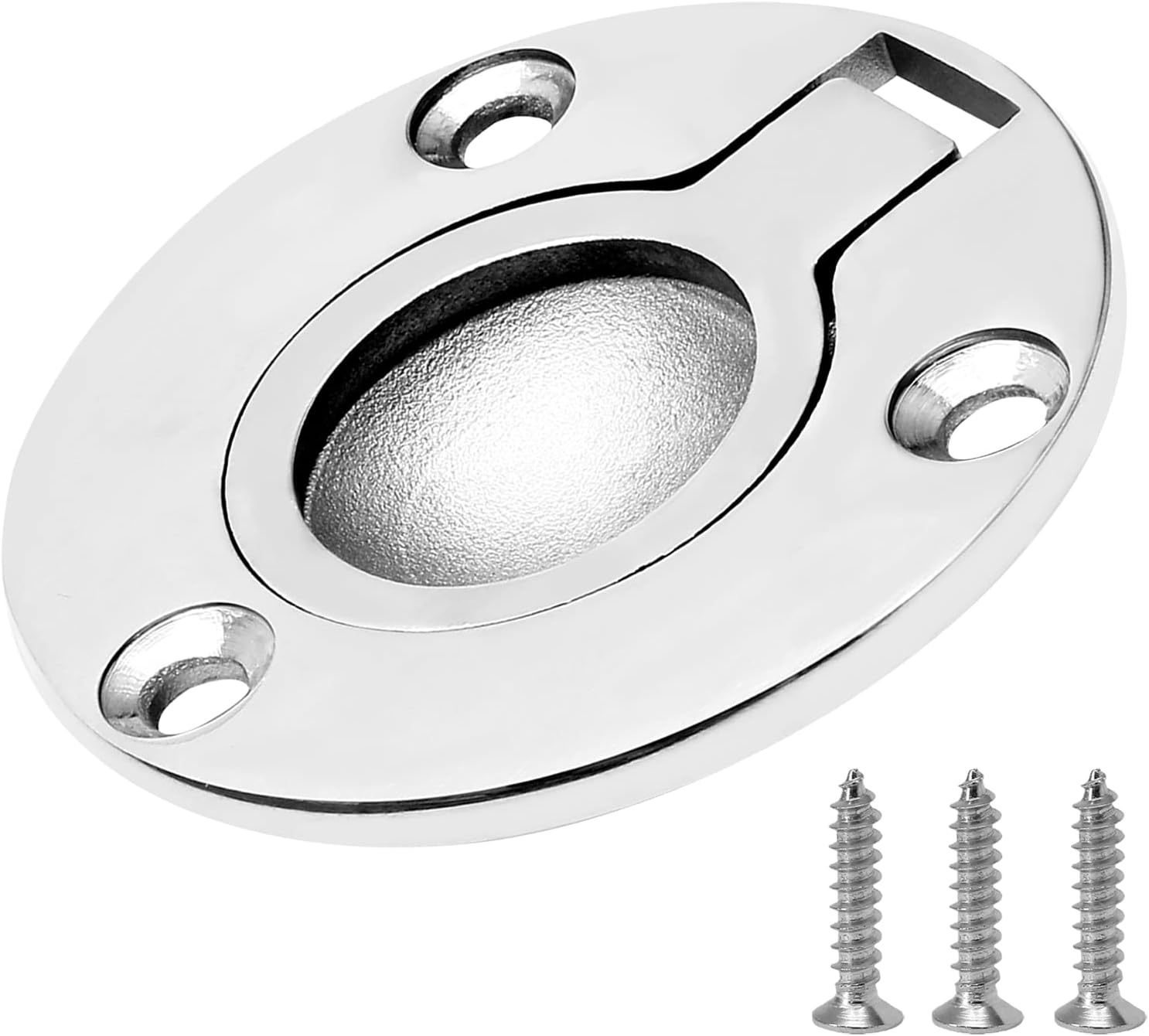 Waziaqoc Flush Pull Ring, Round Ring Pull 316 Stainless Steel Recessed Pull Handle Round Boat Hatch Latch for Furniture Door