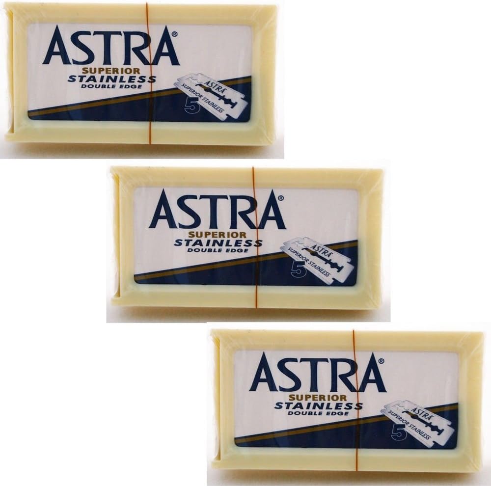 15 Astra Stainless Double-edge Safety Razor Blades Men Shaving Hair Removal