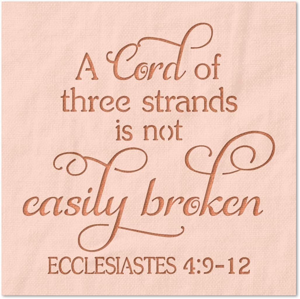 Stencil Stop Ecclesiastes 4:9-12 Verse Stencil - Reusable for DIY Projects, Painting, Drawing, Crafts - 14 Mil Mylar Plastic (18 x 18 inches)