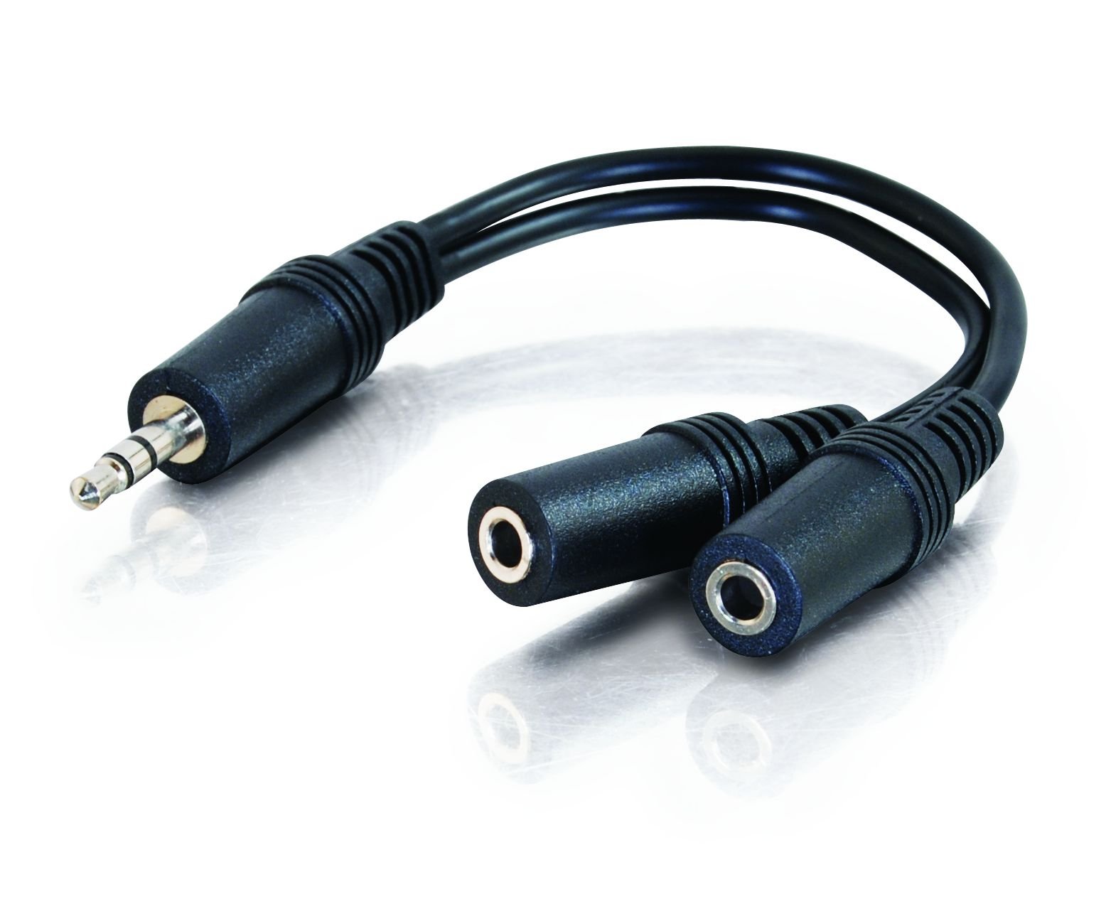C2G 6in 3.5mm Stereo M / 3.5mm Stereo F Y-Cable cavo audio 0,15 m 2 x 3.5mm Nero