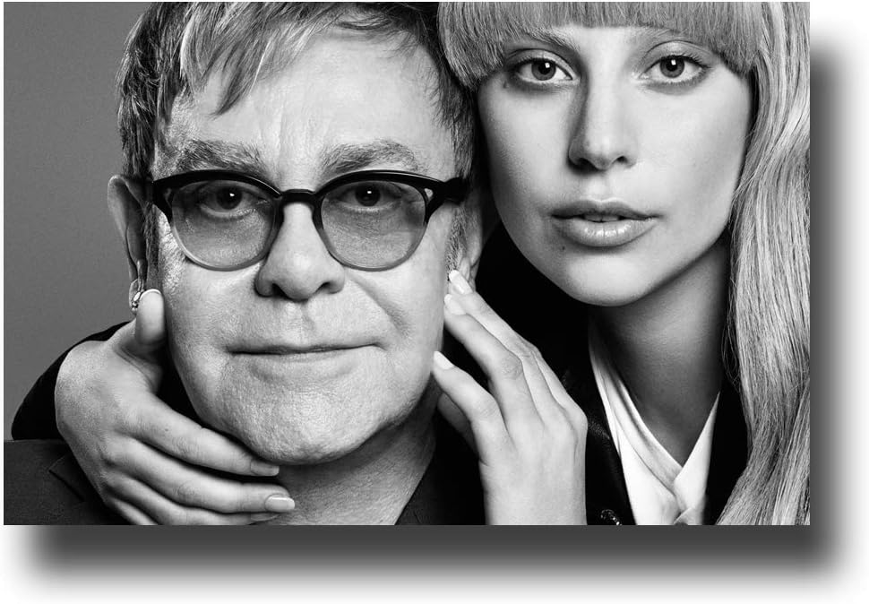 Lady Gaga Poster Publicity Promo 11 x 17 inches Elton John Black and White Wide