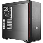 Cooler Master MasterBox MCB-B600L-KANN-S00 ATX Mid-Tower with Sleek Brushed Design, Red Side Trim, & Acrylic Side Panel, MB600L Red Trim
