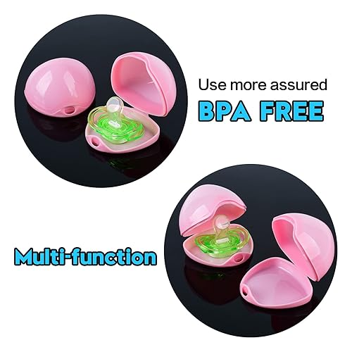 Miniatura 7 de Xthuge Caja para chupete, funda para chupete, clip para chupete, contenedor para chupete para viajes, sin BPA, accesorios para chupetes, paquete de