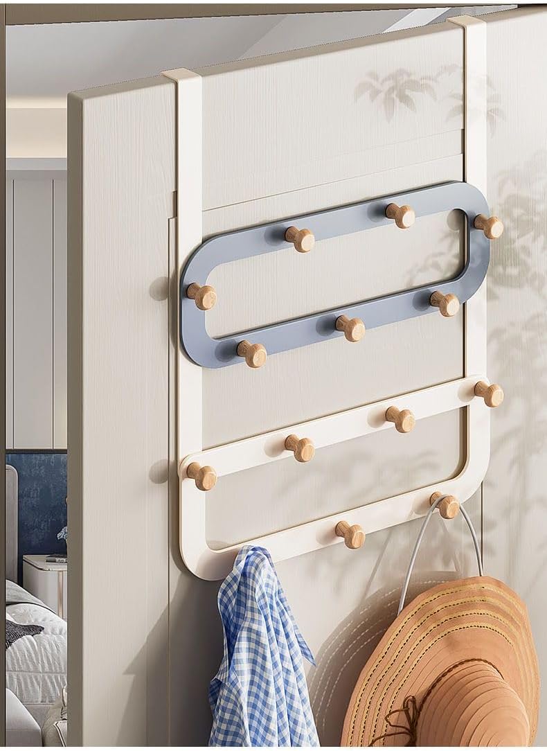 SANTOUXIANG Over-The-Door Hooks (Blue)