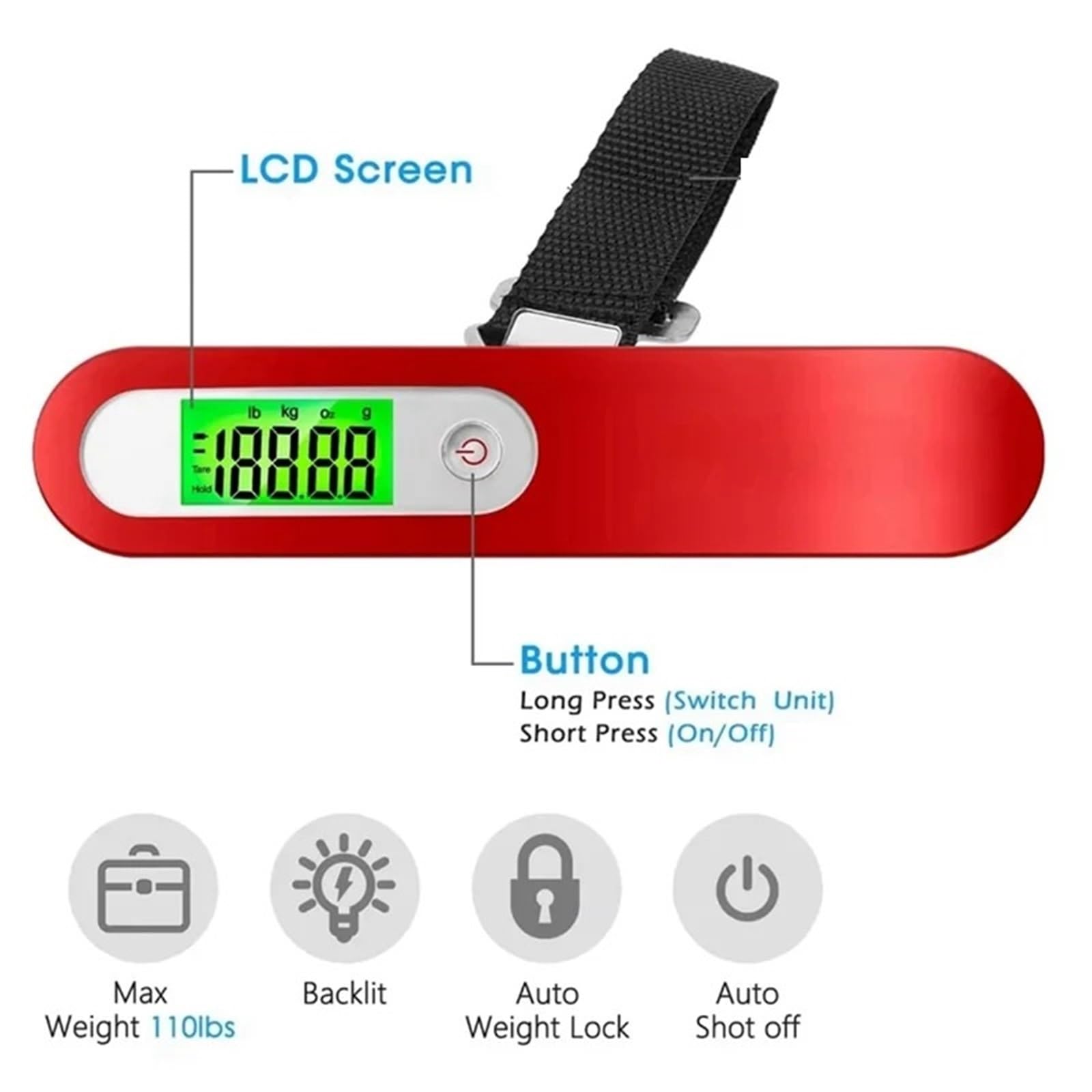 Báscula Digital Para Equipaje, Balanza Electrónica De Mano