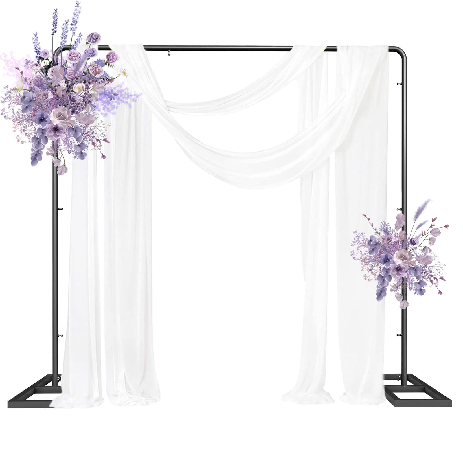 7.2Ft Arch Backdrop Stand, Metal Arch Backdrop Stand, Square Backdrop Stand, Gold Backdrop Stand, Easy to Assemble Wedding Arch for Ceremony, Party, Baby Shower, Birthday, Graduations Decoration