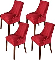 Vista 13 de MIFXIN Funda de terciopelo para silla lateral, elástica, lavable, inclinada, protector de asiento para comedor, banquete, decoración de fiesta