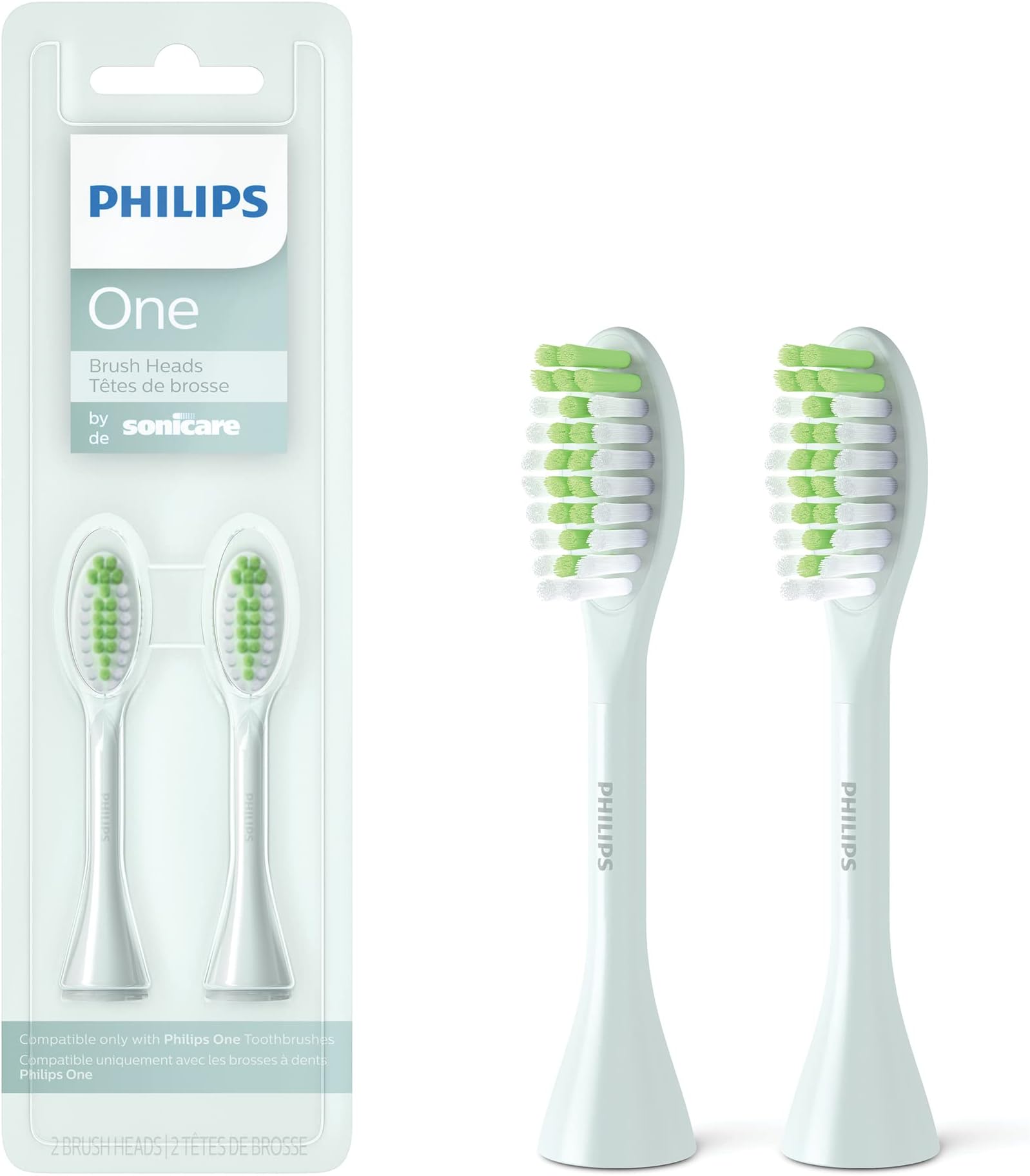Philips One by Sonicare 2pk Brush Heads, Mint BH1022/03