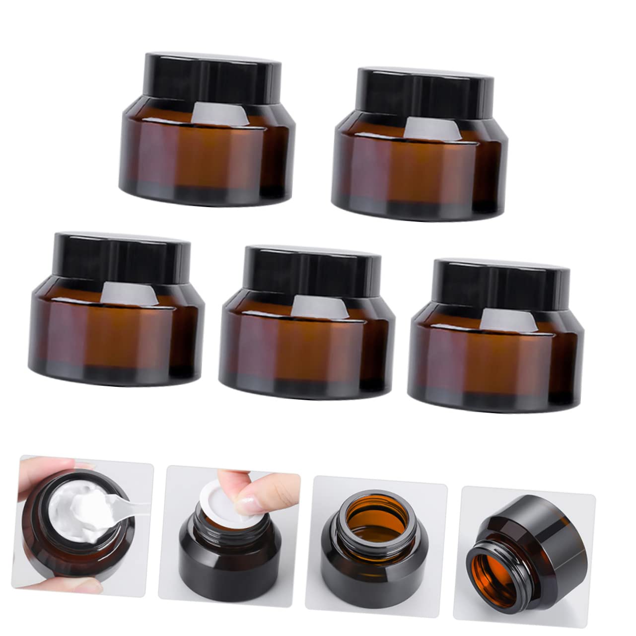 PACKOVE 5pezzi Bottiglie Viaggio Marrone Contenitori Per Crema e Occhi Vite Pratici Per Cosmetici e Lozioni