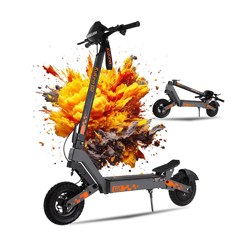 KuKirin G2 Monopattino Elettrico Adulto Pieghevole, Batteria 48V 15.6Ah, Autonomia fino a 55 km, Pneumatici Tubeless 10 Pollici, Doppio Freno a Disco, Display LED