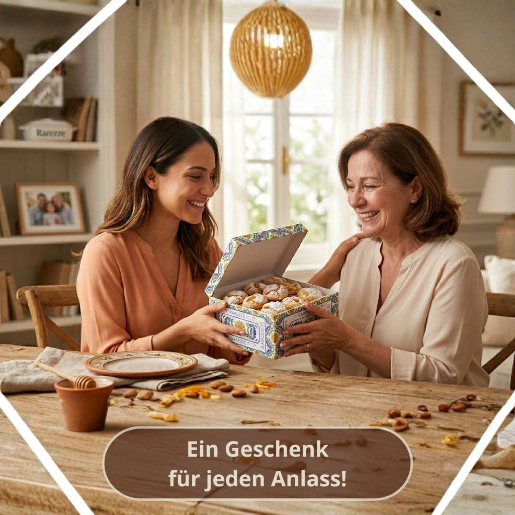 RAREZZE - Sizilianische Mandelgebäck handgefertigt in Sizilien von einer alten handwerkskonditorei, Schönen Geschenkbox (kg.1). RAREZZE: direkt aus Sizilien, Feingebäck, Keksen, cannoli, cassata