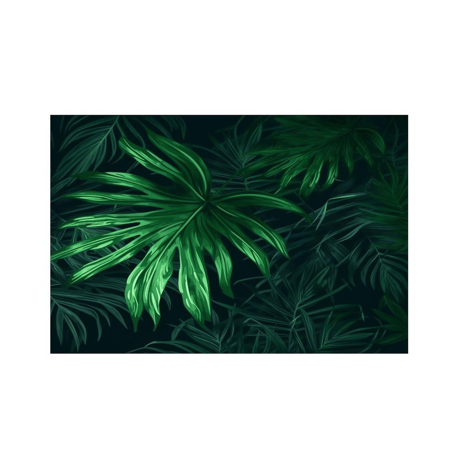 Green Tropical Jungle Plant Placemats Non-Slip Heat Resistant Table Mats Flax Washable Cloth Place Mats Easy to Clean Premium Placemat for Kitchen Dining Table Decor Party Outdoor
