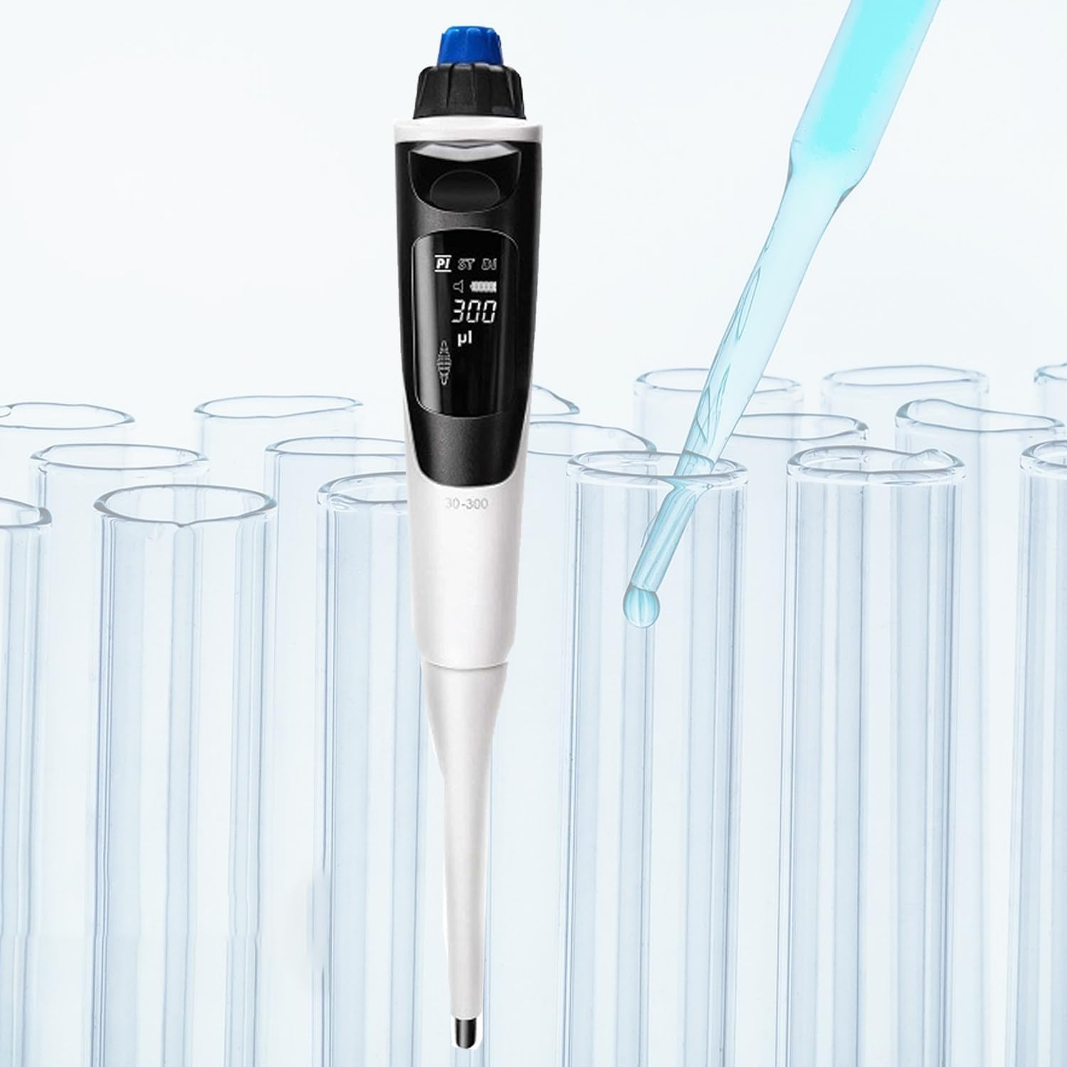 Electronic Motorized Single Channel Pipettor,Micropipette Adjustable Volume Pipettors 100-1000μl,for Pipetting,Mixing,Stepper,Dilution 100to1000µL