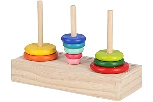 SPYMINNPOO Wooden Hanoi Tower Puzzle & Logic Game