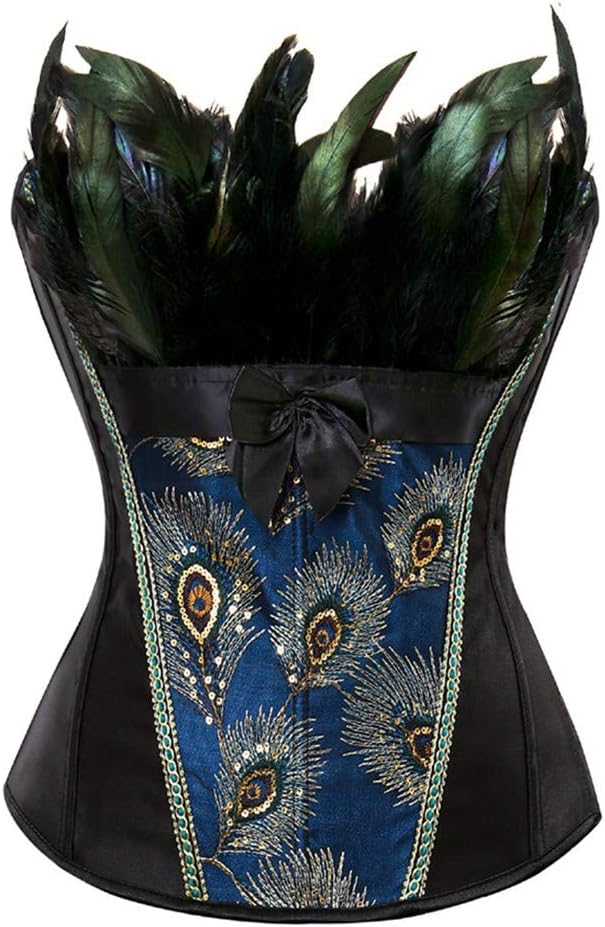 Women's Bustier Corset Top Sexy Lingerie Sets Black Satin Waist Cincher