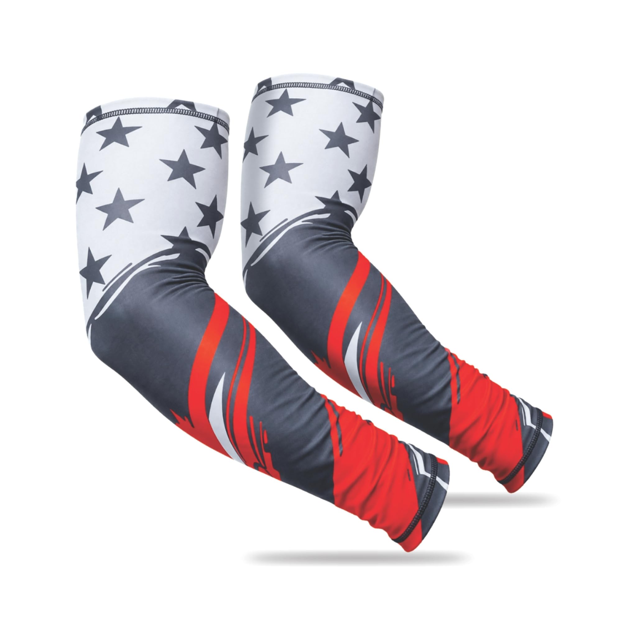 Men’s Compression Arm Sleeve with Grey Geometric Design, Breathable & Sweat-Wicking Arm Sleeves for Gym, Cricket, Cycling, Running & Daily Wear-image-25