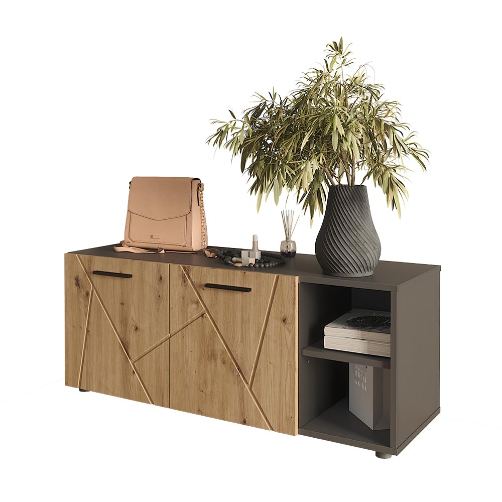 Vicco Armoire à Chaussures Irma, Anthracite/Artisan, 106x43cm