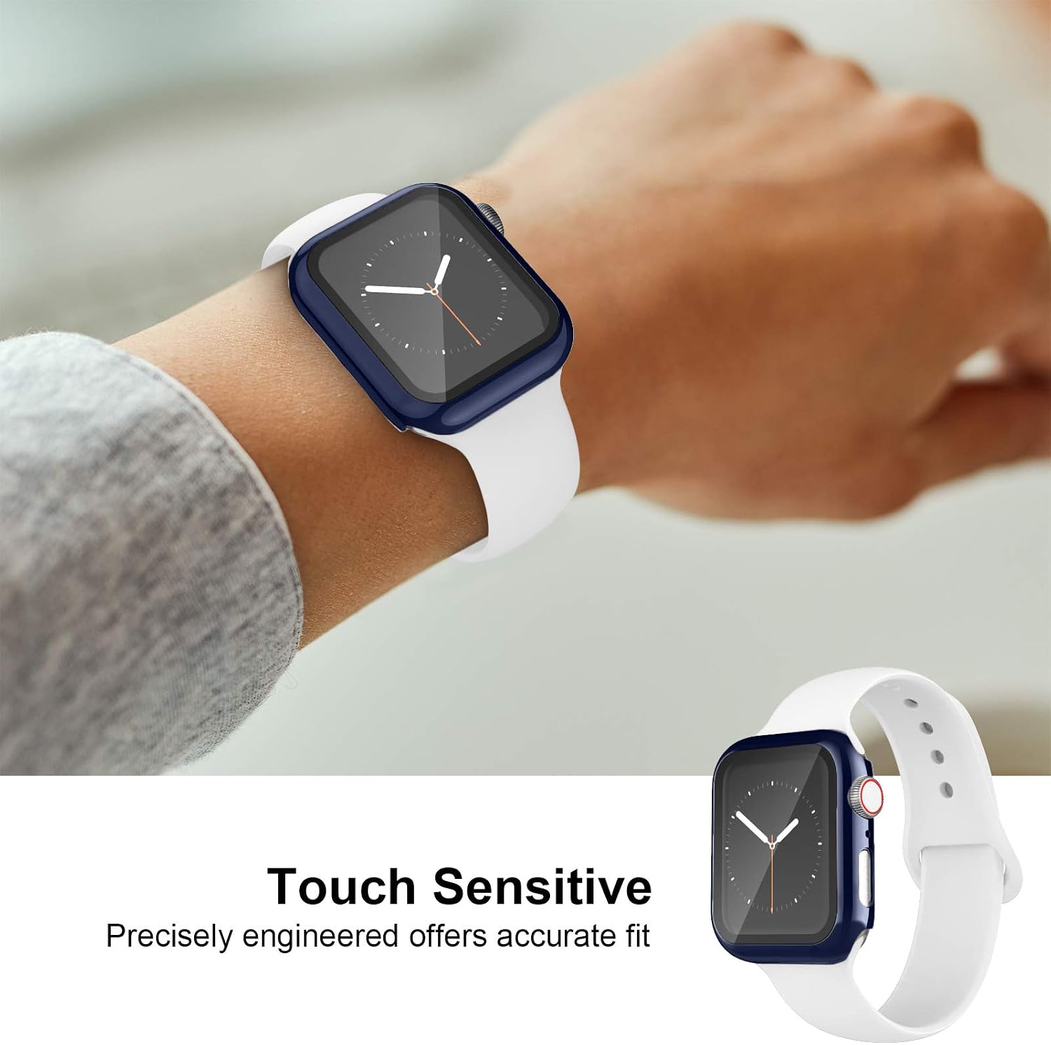AVIDDA 3 Pack Case with Tempered Glass Screen Protector for Apple Watch 44mm Series 6/5/4/SE, Slim Guard Bumper Full Coverage HD Ultra-Thin Cover Compatible with iWatch 44mm