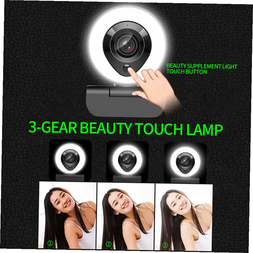 Webcam Haute Définition anti-pénombre avec micro et éclairage Uonlytech