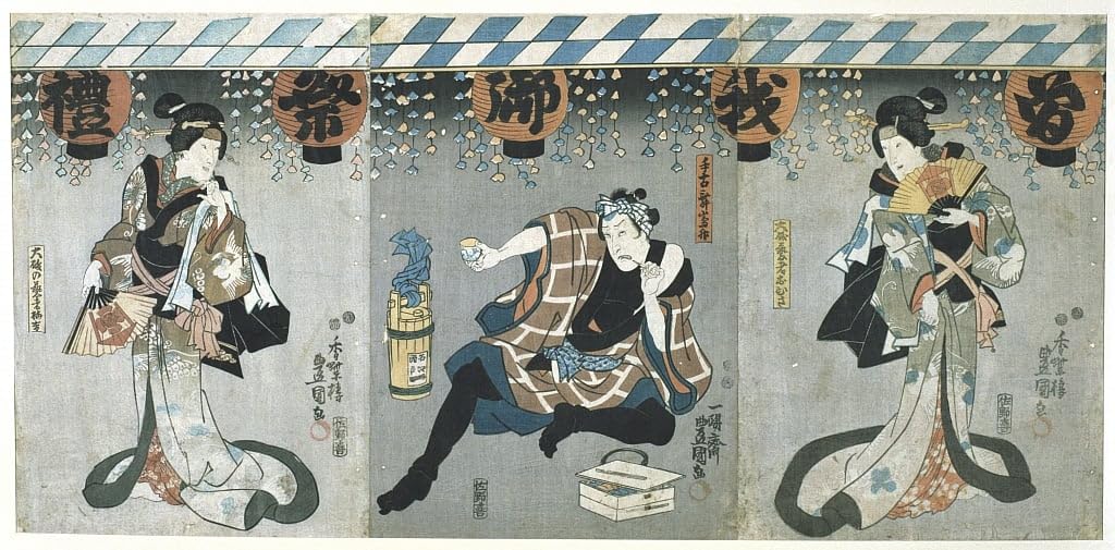 Pintura murales decor lienzo de Utamaro para renovar la decoración del dormitorio 5