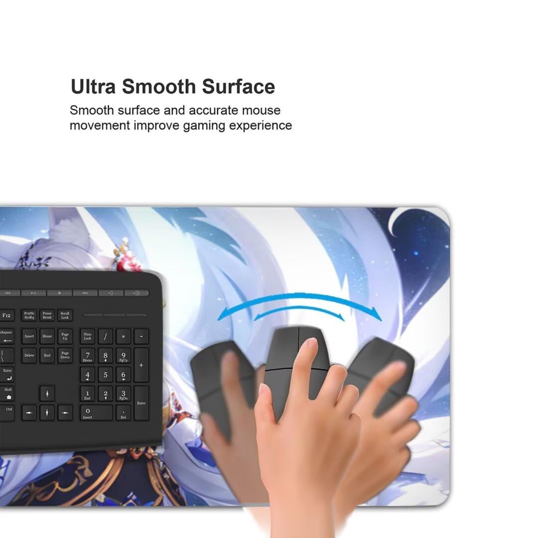 Gaming Mauspad Anime Girl Mauspad, Mousepad XXL 1400x600 mm, Mauspad Gaming Zubehör mit Anti Rutsch Basis Mouse Pad Wasserdicht und Langlebig Gaming Zubehör für Home Office Zimmer Deko S-2834
