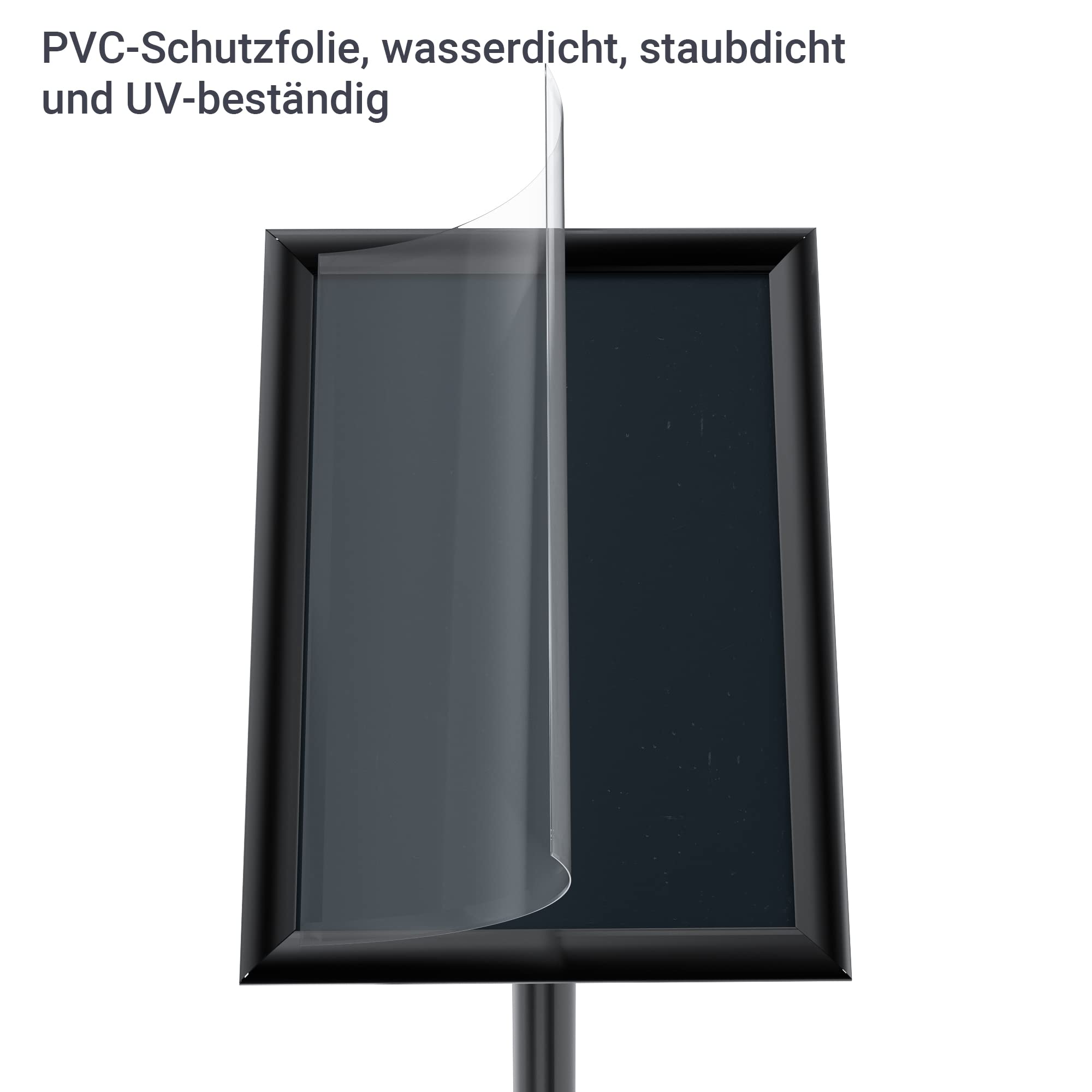 Infoständer Höhenverstellbar Edelstahl Informationsständer DIN A3 420x297mm Plakatständer Präsentationsständer Werbeständer (Schwarz, A3)