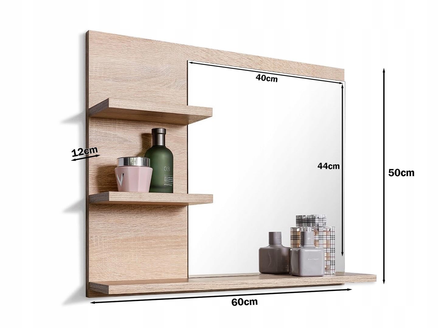 Specchio Da Bagno Con Mensola Relaxdays - 54x38 Cm Bianco | Con Ripiano Portaoggetti - Foto 6