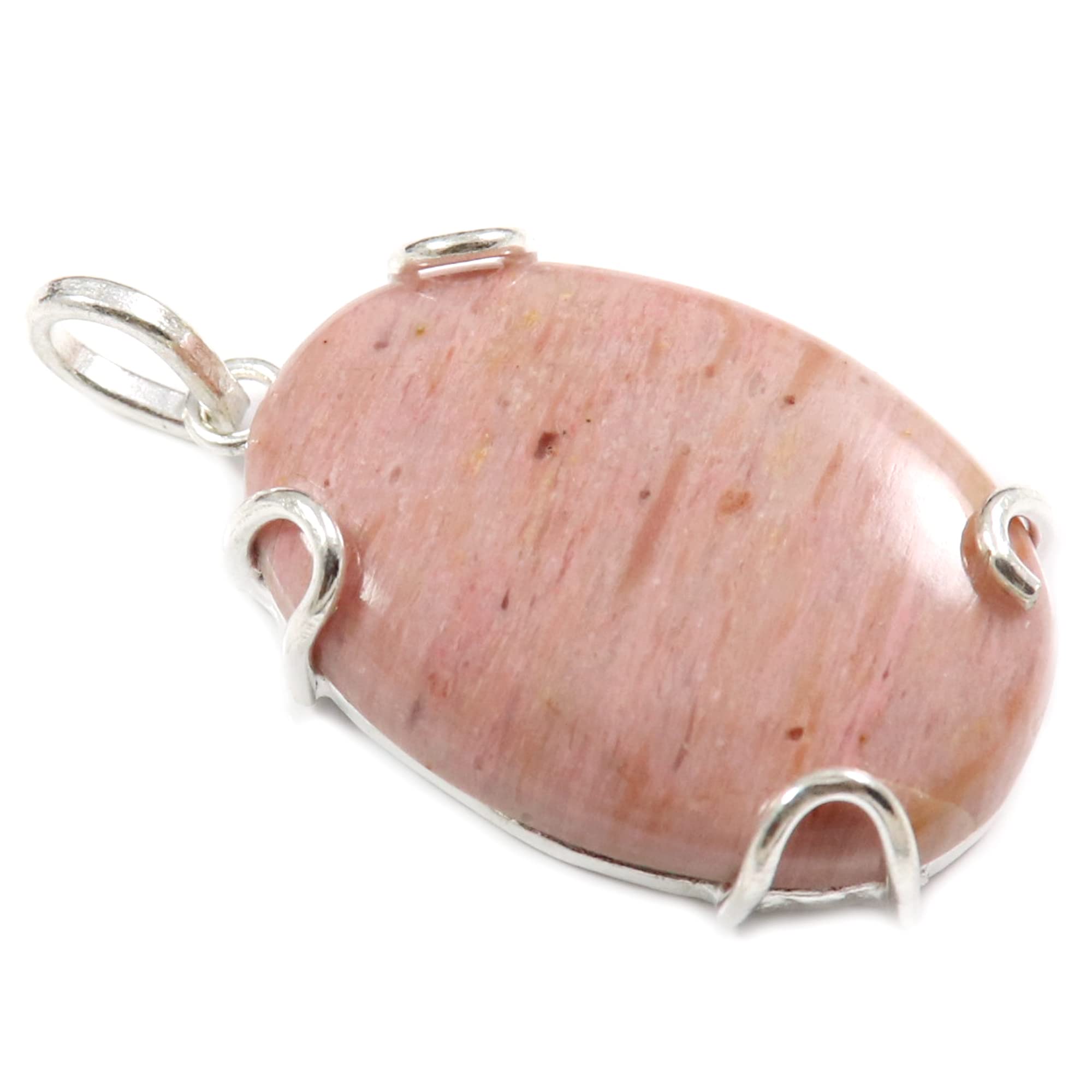 Goyal Craft Pink Tulip Quartz Natural Gemstone Silver Plated Men and Women 1.5" Pendant Jewellery GPDB-94-image-22