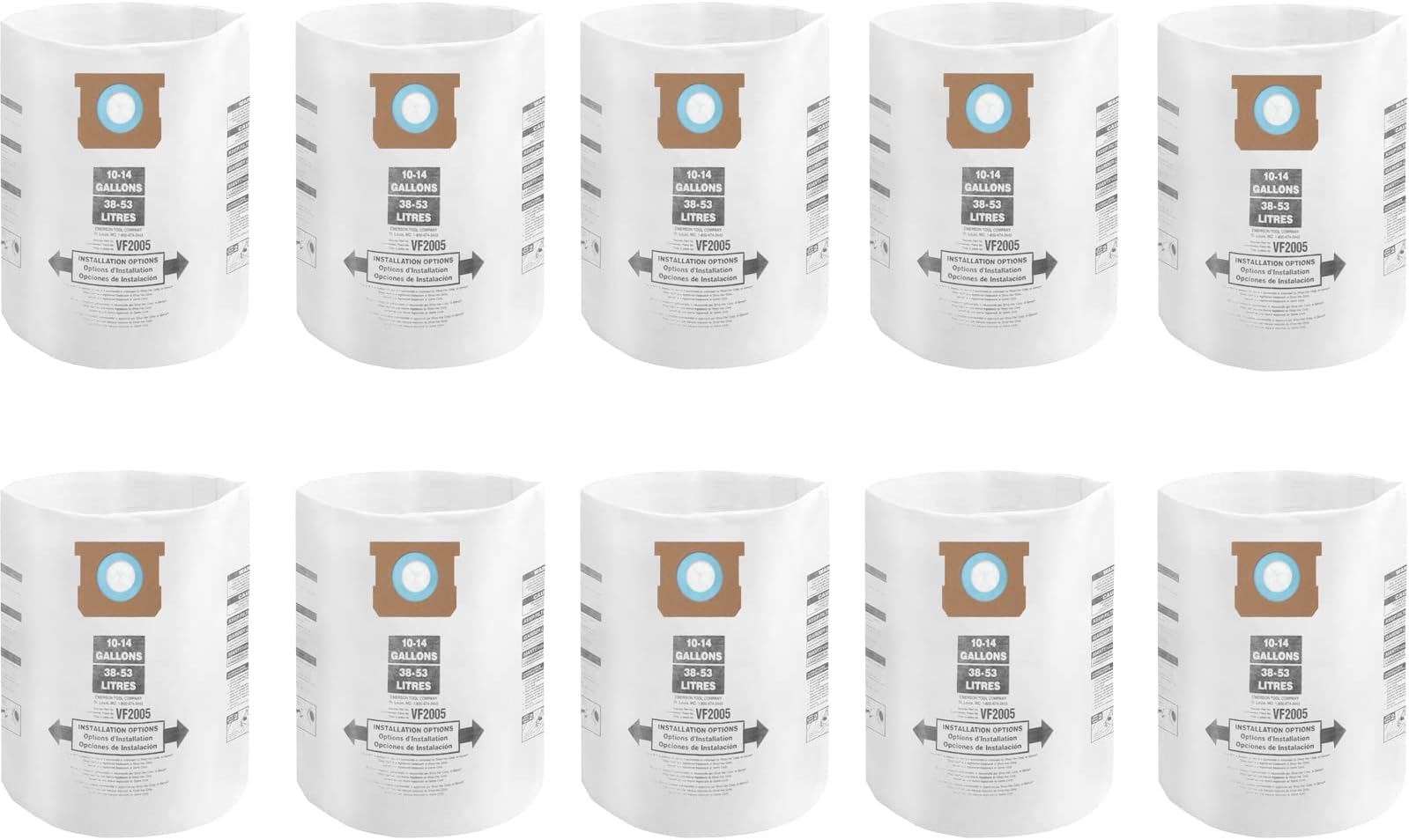 ShopVac 9021433, Tear Resistant Dry Collection Bags, Fits 1220 Gallon Vac Tanks