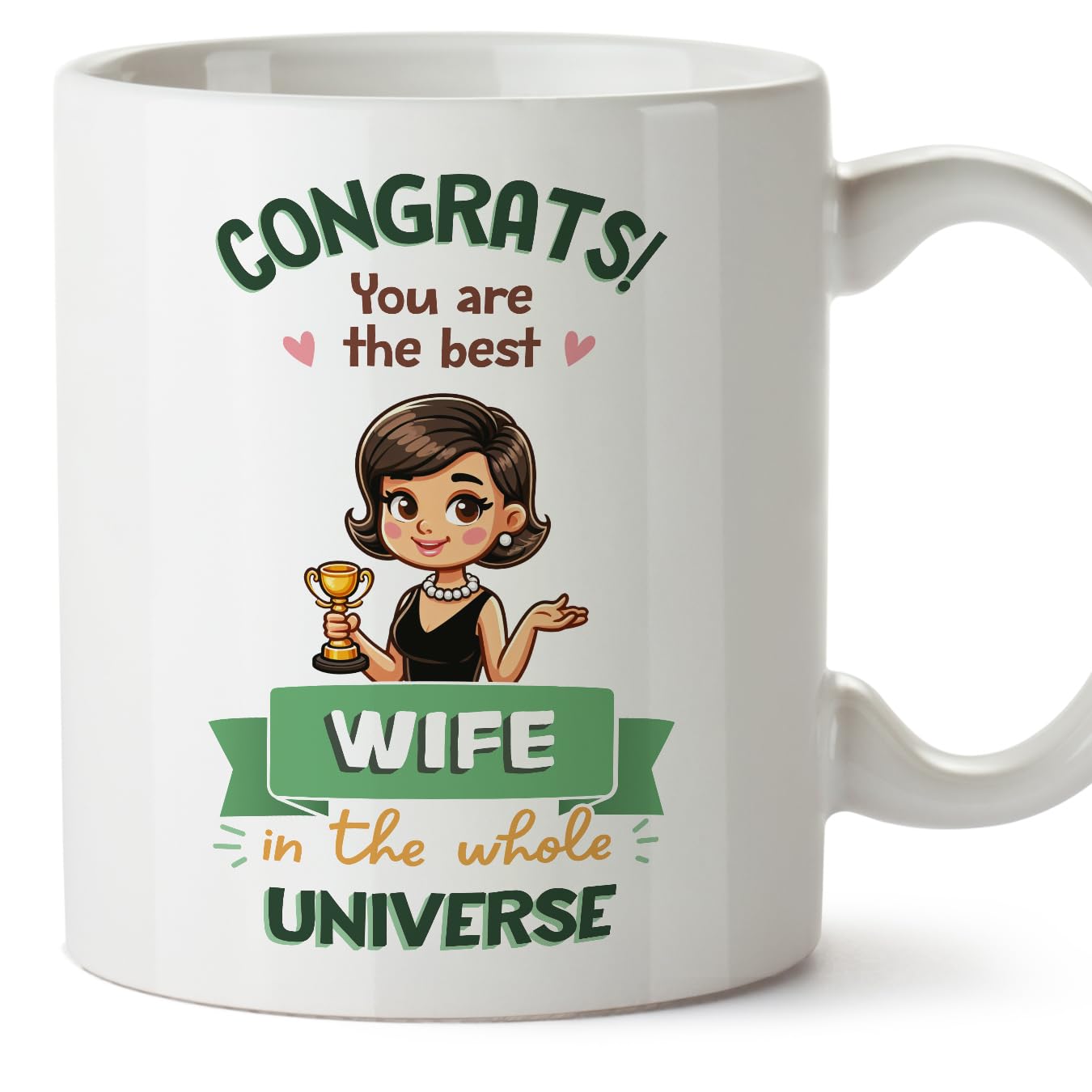 MUGFFINS Wife Mug - in English - Best in Universe Trophy - Funny Gift - Ceramic 11oz Mug — image 1