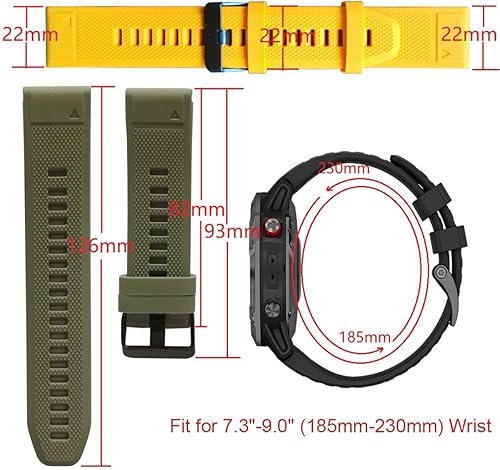 Miniatura 7 de AISPORTS Correa de reloj de ajuste rápido de 0.866 pulgadas compatible con Garmin Fenix 7, banda de silicona de repuesto para Garmin Fenix 766 Pro55