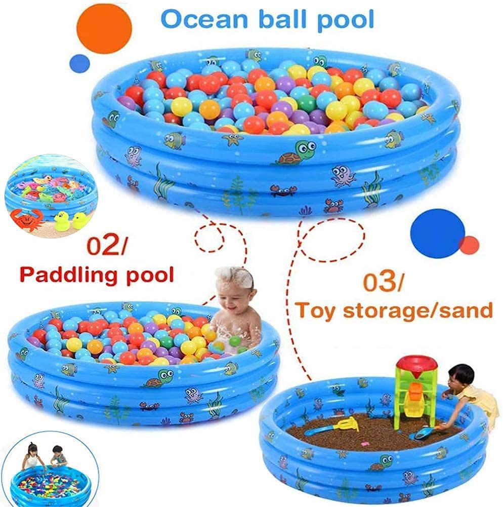 Piscine Gonflable Enfant 100x70cm - Pataugeoire Ronde Pour Jardin Et Intérieur