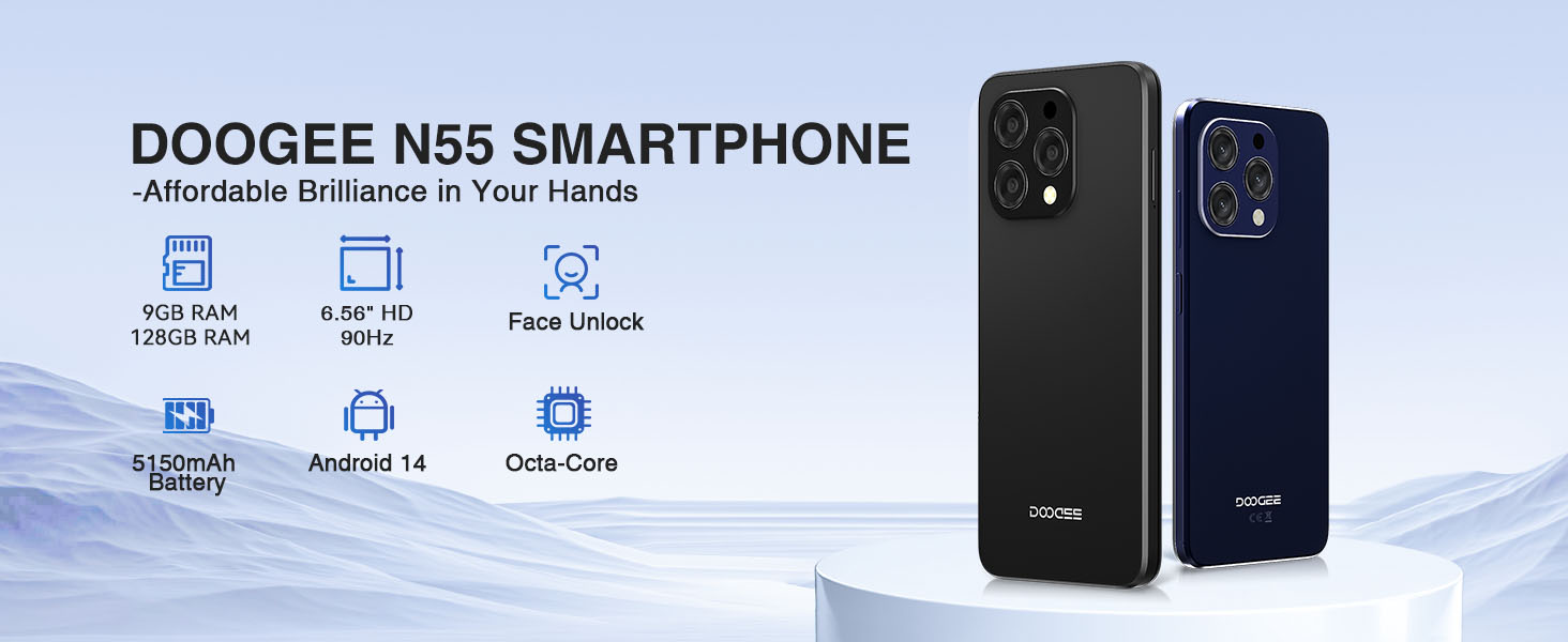 Amazon.com: DOOGEE Teléfono celular desbloqueado N55 (2026), 9GB