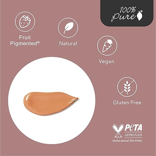 Miniatura 6 de 100 PURE Maquillaje facial antienvejecimiento tintado melocotón dorado pigmentado de frutas de cobertura ligera a media y brillo húmedo base ligera