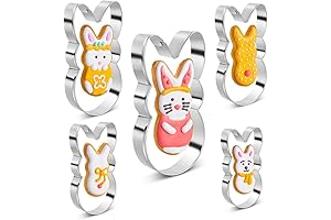 Easter Bunny Cookie Cutter Set: Delightful Holiday Baking with 5 Precision Cutters