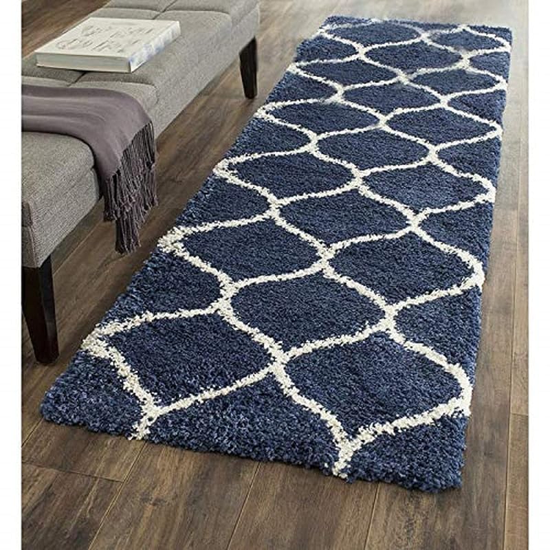 Image of Modern Fluffy Silky Micro Fiber Polyster Carpet /Runner for Bedroom, Study Room, Playing Room, Guest Room ETC 18x48 Inch- C-23