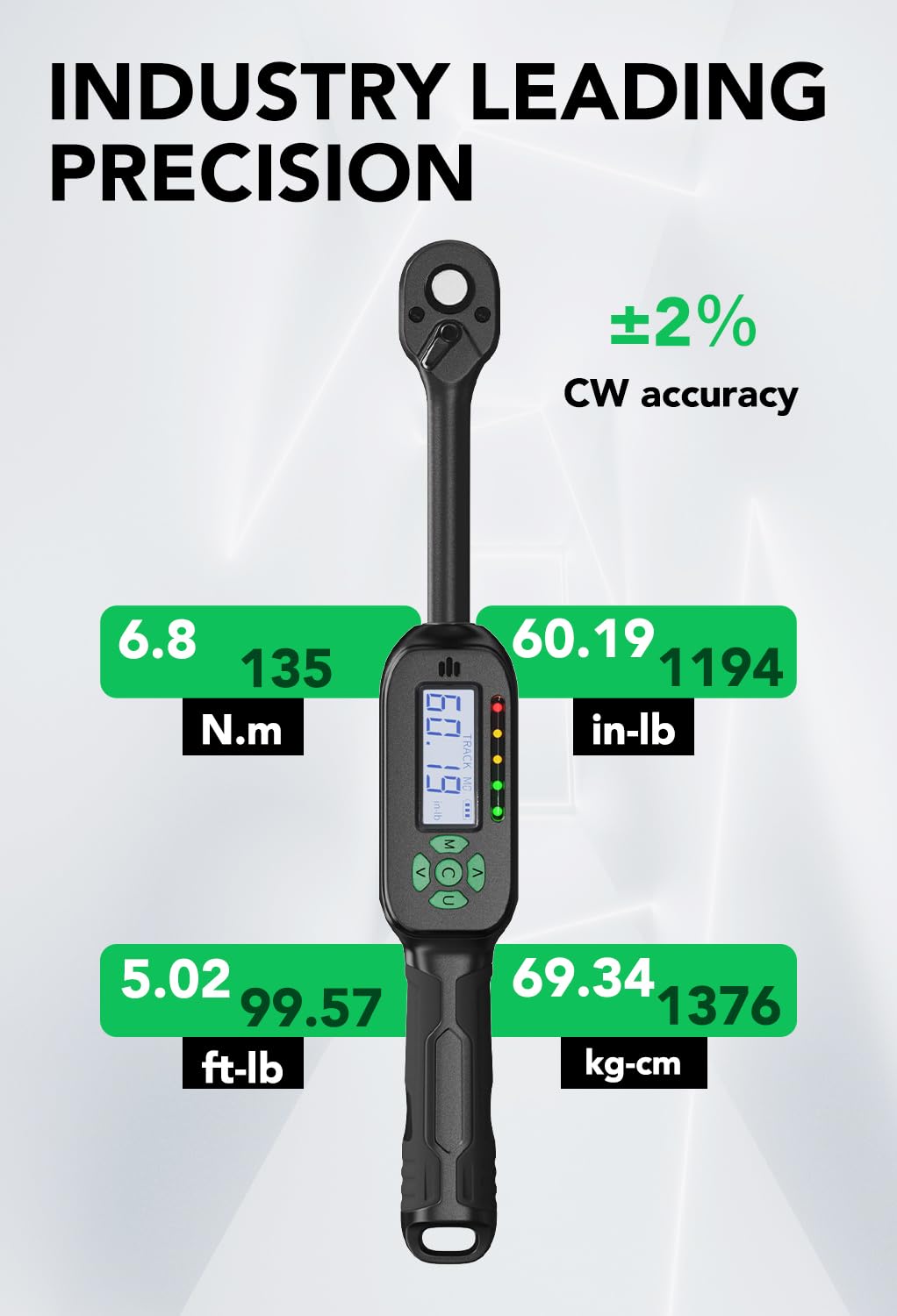 Snapklik.com : LLAVETOR Digital Torque Wrench 5-99.5 ft-lbs./6.8-135Nm ...