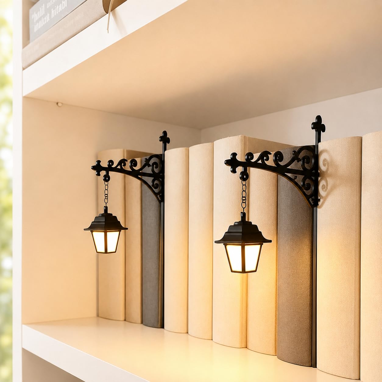 Vintage lampa LED na książki, ciepłe oświetlenie dekoracyjne do kącika książki, gabinetu, biblioteki domowej i kącika do czytania, idealna dla moli książkowych